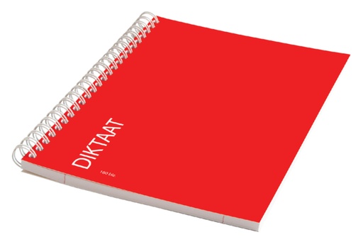 [034208] Schrift Qbasic diktaat A5 spiraal lijn 160blz 70gr rood