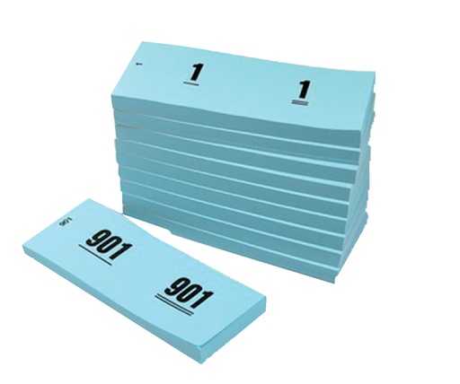 [062503] Bloc numéros 1-1000 42x105mm bleu 10 pièces
