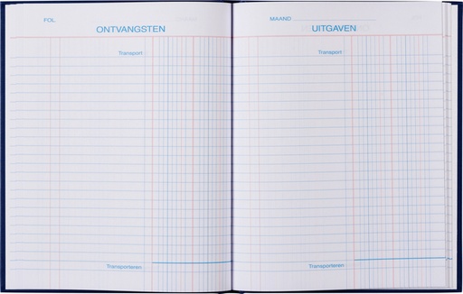 [050206] Kasboek 165x210mm 96blz 2 kolommen blauw