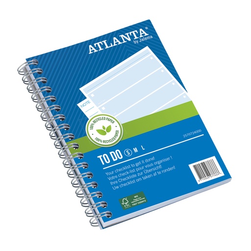 [235662] Little things to do Djois Atlanta recyclé 145x110mm 100 feuilles bleu