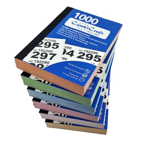 [062540] Nummerblok 1-1000 assorti 6 stuks