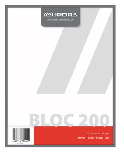 [011127] Kladblok Aurora 210x270mm blanco 200 vel 45gr