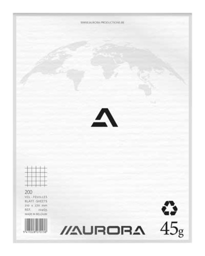 [011128] Bloc brouillon Aurora 210x270mm carreau 5x5mm 200 feuilles 45g