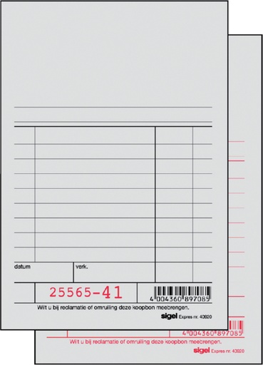 [053515] Kassablok Expres SI-40920 150x100mm 50x2vel