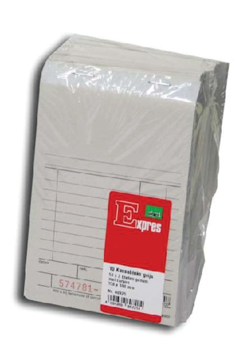 [053505] Bloc de caisse Expres SI-40295 avec carbone 100x158mm 50x2 feuilles gris