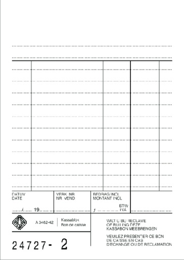 [053520] Bloc de caisse Djois Atlanta 142x100mm 50x2 feuilles carbone blanc