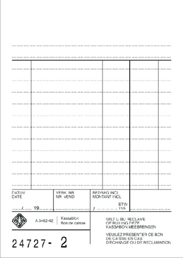 [053520] Bloc de caisse Djois Atlanta 142x100mm copie carbone 50x 2 feuilles blanc