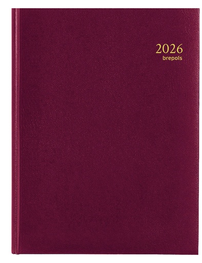 [900144] Agenda 2026 Brepols Timing Lima 7 jours/2 pages bordeaux