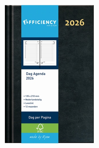 [900115] Agenda 2026 Ryam Efficiency Baladek 1dag/1pagina zwart