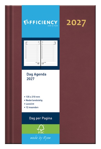 [900172] Agenda 2027 Ryam Efficiency Baladek 1dag/1pagina bordeaux