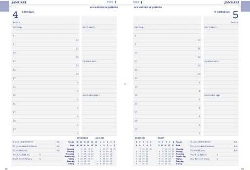 [900103] Agenda 2025 Ryam Twenty-four Mundior 1 jour/1 page bleu