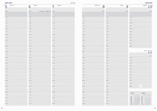 [900104] Agenda 2025 Ryam Weekly Mundior 7dagen/2pagina''s zwart