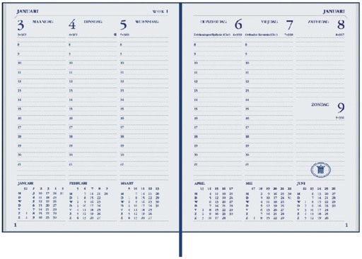 [900184] Agenda 2025 Ryam Weekplan Plus Mercury 7dagen/2pagina's rood