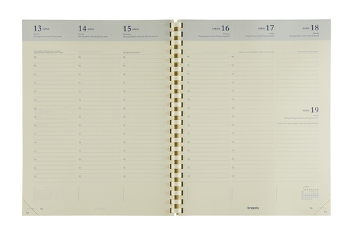 [900038] Recharge agenda 2027 Brepols Concorde spirale 7 jours/2 pages crème