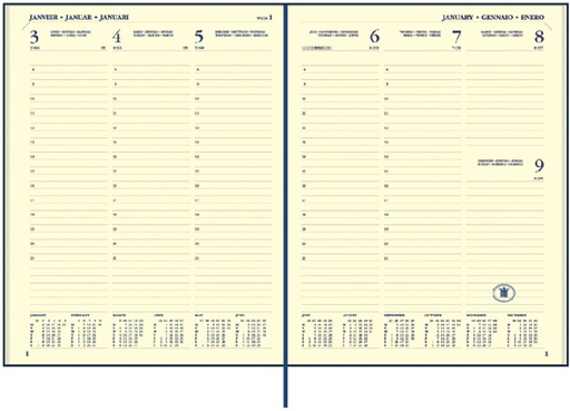 [900108] Agenda 2025 Ryam Executive Mundior 7 jours/2 pages noir