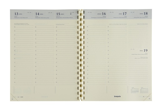 [900036] Agendavulling 2026 Brepols Timing 7dagen/2pagina's crème