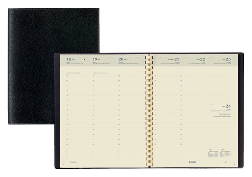 [900037] Agenda 2025 Brepols Concorde Calpe spirale 7 jours/2 pages noir