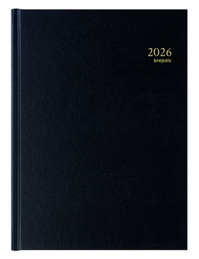 [900016] Agenda 2026 Brepols Bremax Santex A4 1 jour/2 pages 8 colonnes noir