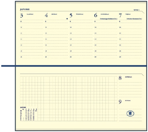 [900070] Agenda 2025 Ryam Notations Mundior 7 jours/2 pages noir