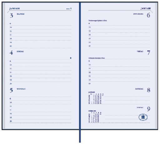 [900076] Agenda 2025 Ryam Memoplan 7 Suprema 7dagen/2pagina''s zwart