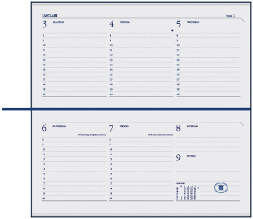 [900100] Agenda 2025 Ryam Memoplan 7 Nappa 7dagen/2pagina''s landscape assorti