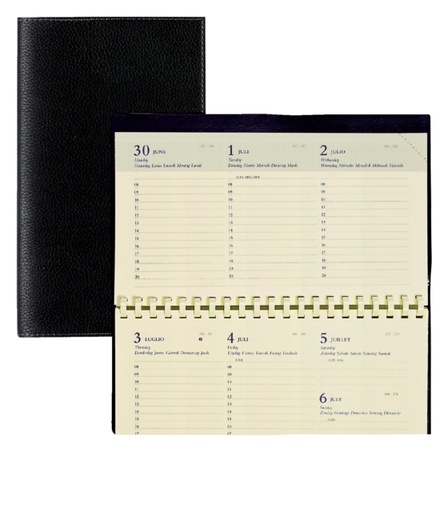 [900050] Agenda 2025 Brepols Omniplan Calpe spirale 7 jours/2 pages noir