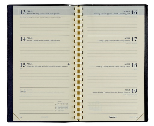 [900057] Recharge agenda 2025 Brepols Interplan spirale 7 j/2 p 6 langues