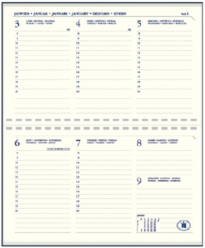 [900106] Agenda 2025 Ryam Compact Suprema 7 jours/ 2 pages noir