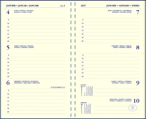 [900128] Agendavulling 2027 Ryam Memoplan 7 7dagen/2pagina's