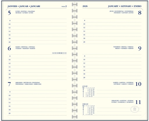 [900128] Recharge agenda 2026 Ryam Memoplan 7 portrait 7 jours/ 2 pages crème