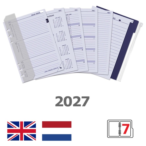 [336082] Agendavulling 2027 Kalpa A5 jaardoos 7dagen/2pagina's