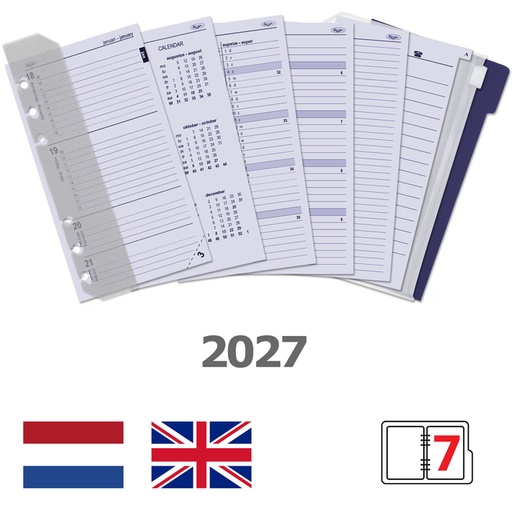 [336084] Agendavulling 2027 Kalpa Personal jaardoos 7dagen/2pagina's