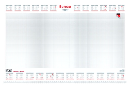 [336062] Bloc sous-main bureau 2025 Quantore carreau 56,5x36cm blanc