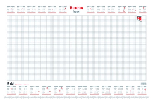 [336062] Bloc sous-main bureau 2025 Quantore carreau 56,5x36cm blanc