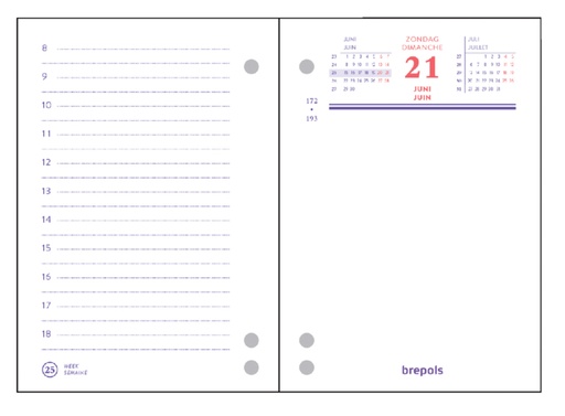 [336033] Recharge bloc 2025 Brepols 1 jour/2 pages perforation universelle