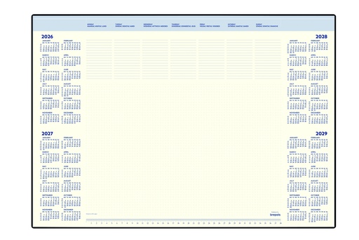 [900114] Bloc sous-main 2027 Brepols Desk Mate 7 jours/1 page 412x590x8mm avec support 35fls