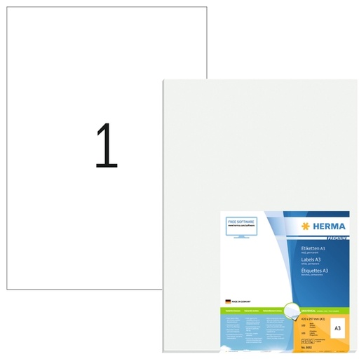 [810979] Etiket HERMA 8692 A3 420x297mm 100 stuks