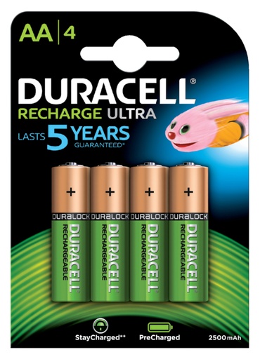 [413565] Pile rechargeable Duracell 4x AA 2500mAh Ultra