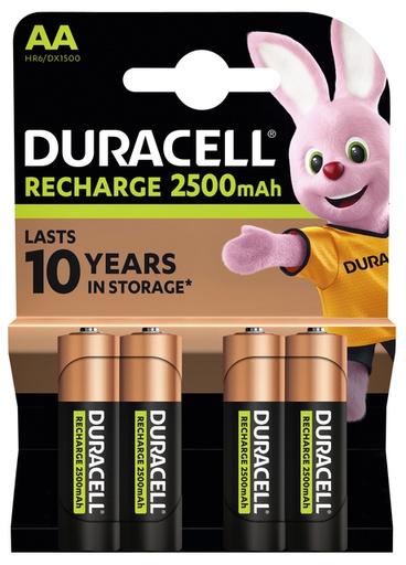 [413565] Pile rechargeable Duracell 4x AA 2500mAh Ultra
