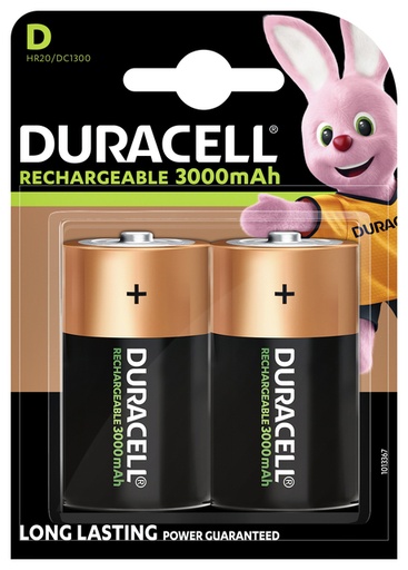 [413696] Pile rechargeable Duracell 2x D 2200mAh Plus