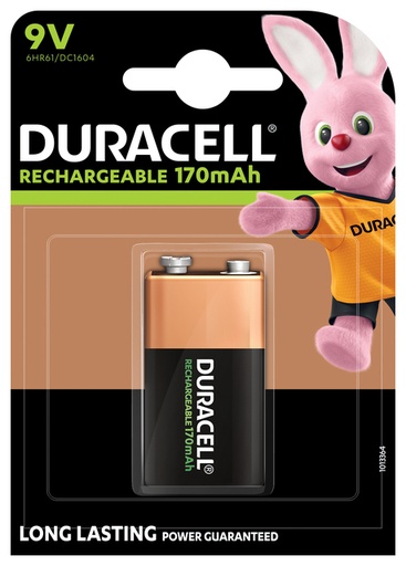 [413694] Pile rechargeable Duracell 1x 9V 170mAh Plus