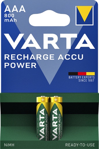 [413768] Batterij oplaadbaar Varta 2xAAA 800mAh ready2use