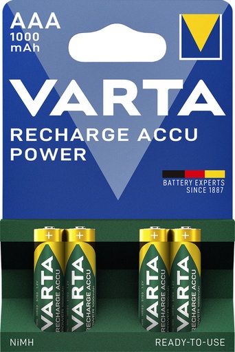 [413876] Pile rechargeable Varta 2x AAA 1000mAh Ready-To-Use