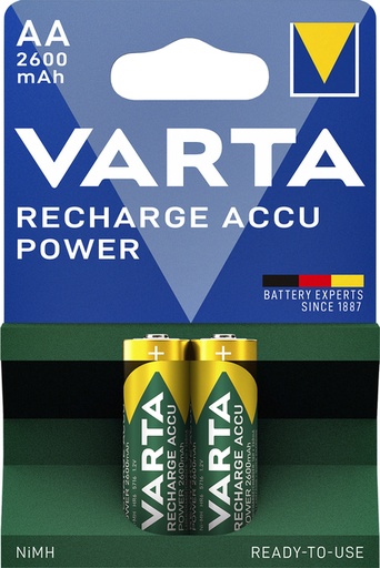 [413874] Pile rechargeable VARTA 2x AA 2600mAh Ready-To-Use