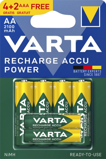 [413529] Pile rechargeable Varta Ready To Use 4x AA 2100mAh
