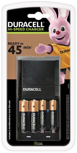 [413797] Chargeur de piles Duracell CEF27 + 2xAA + 2xAAA