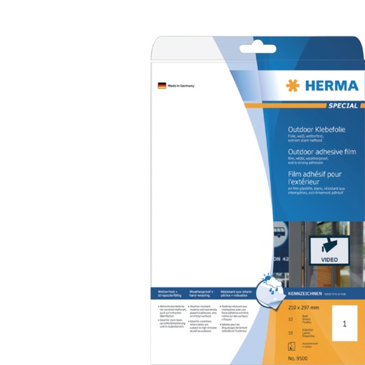 [810912] Etiket HERMA 9500 210x297mm weerbestendig wit 10stuks