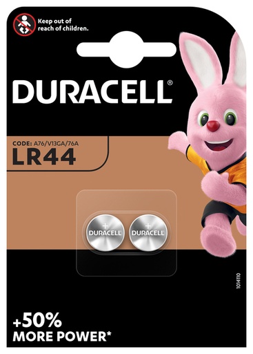 [413630] Pile bouton Duracell 2x LR44 alcaline Ø11,6mm