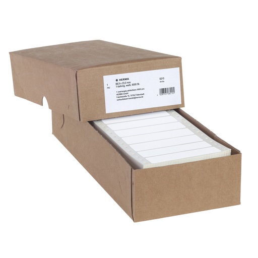 [817311] Etiket HERMA 8210 88.9x23Mm 1-baans wit 6000stuks