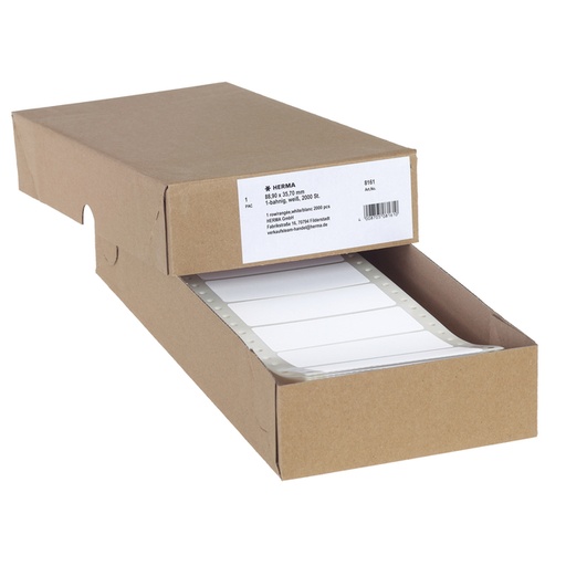 [817302] Etiket HERMA 8161 88.9x35.7mm 1-baans wit 2000 stuks
